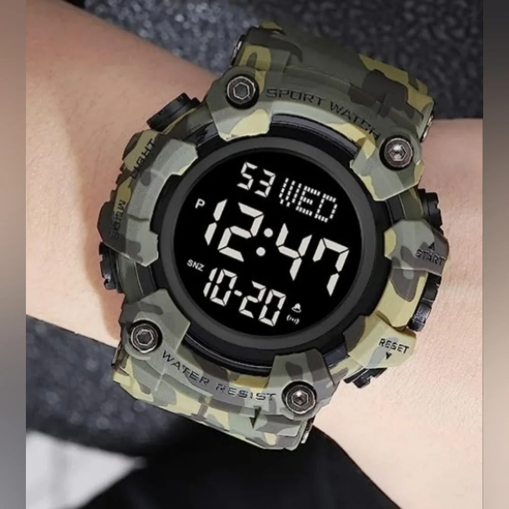 Tactical Military Digital Camo Watch S Shock Water Resistant LE